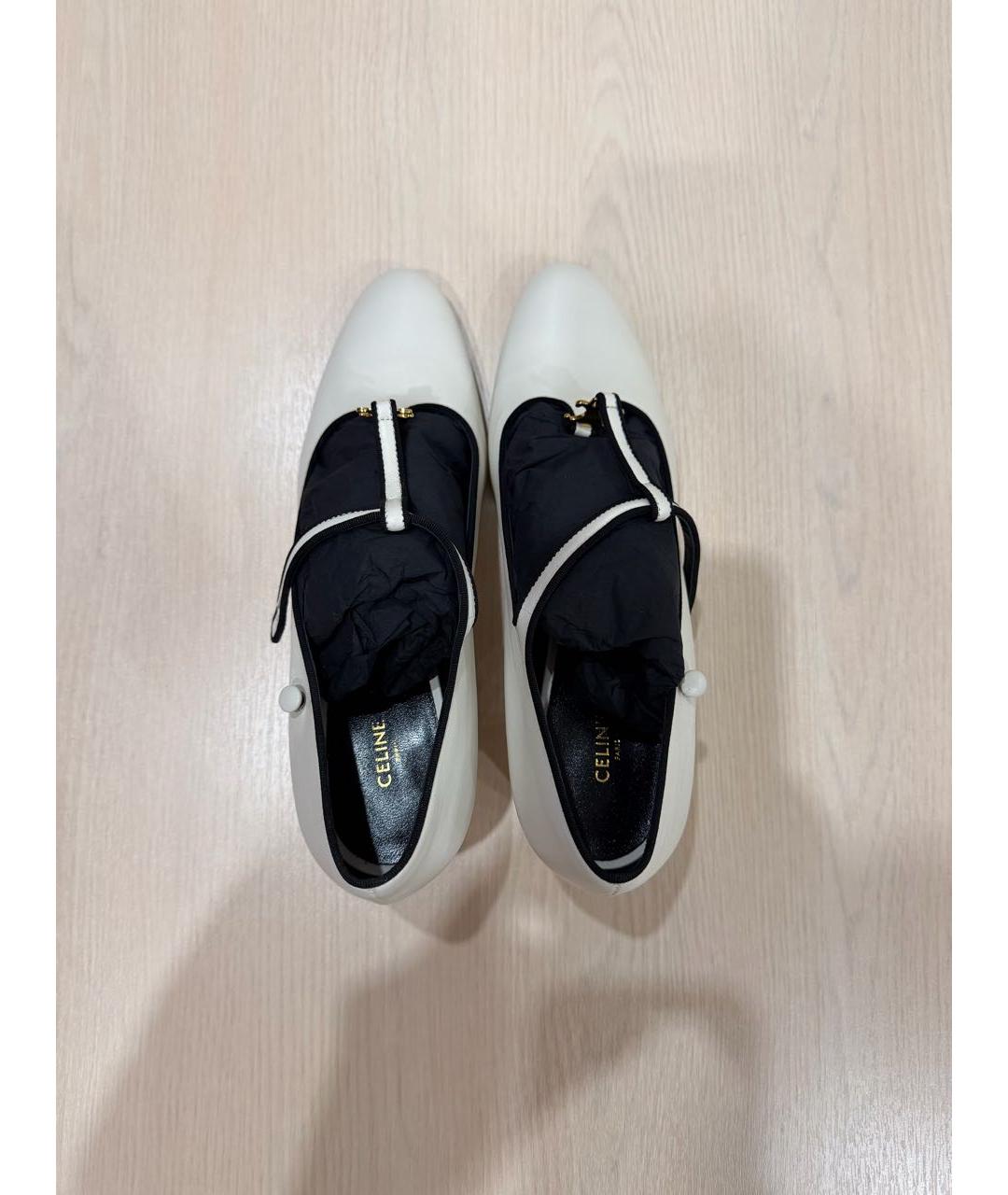 CELINE Белые кожаные туфли, фото 3