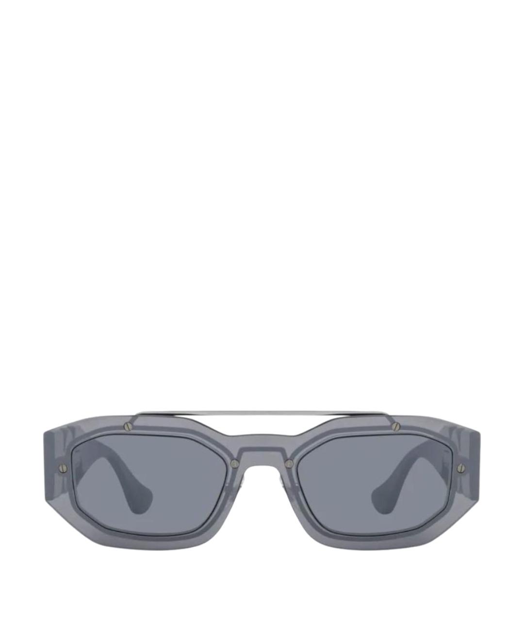 VERSACE Серебряные металлические солнцезащитные очки, фото 1