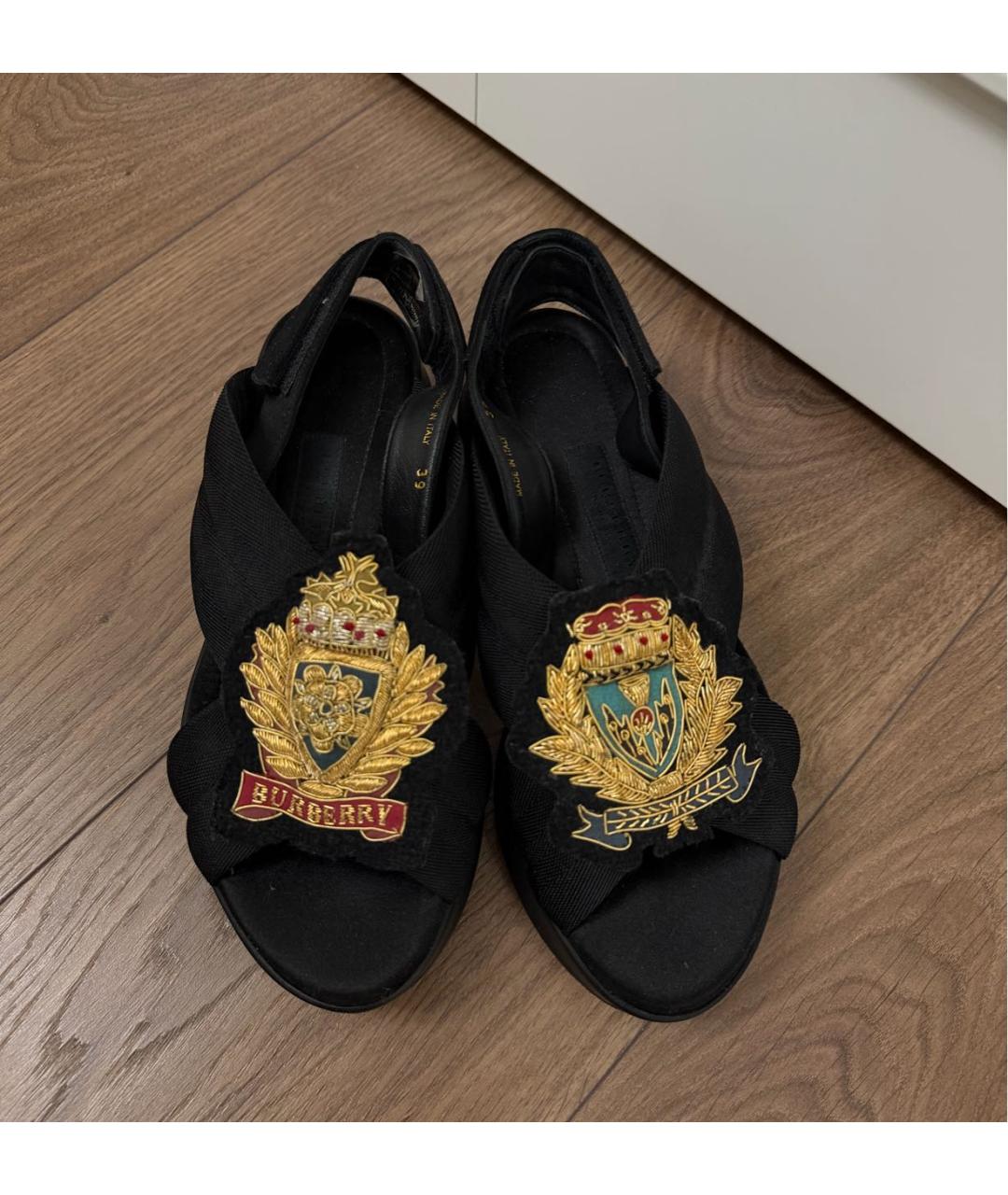 BURBERRY Черные текстильные сандалии, фото 2