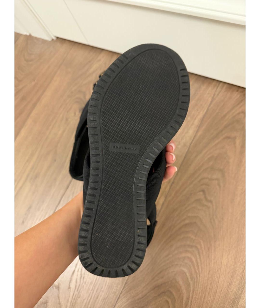 BURBERRY Черные текстильные сандалии, фото 4