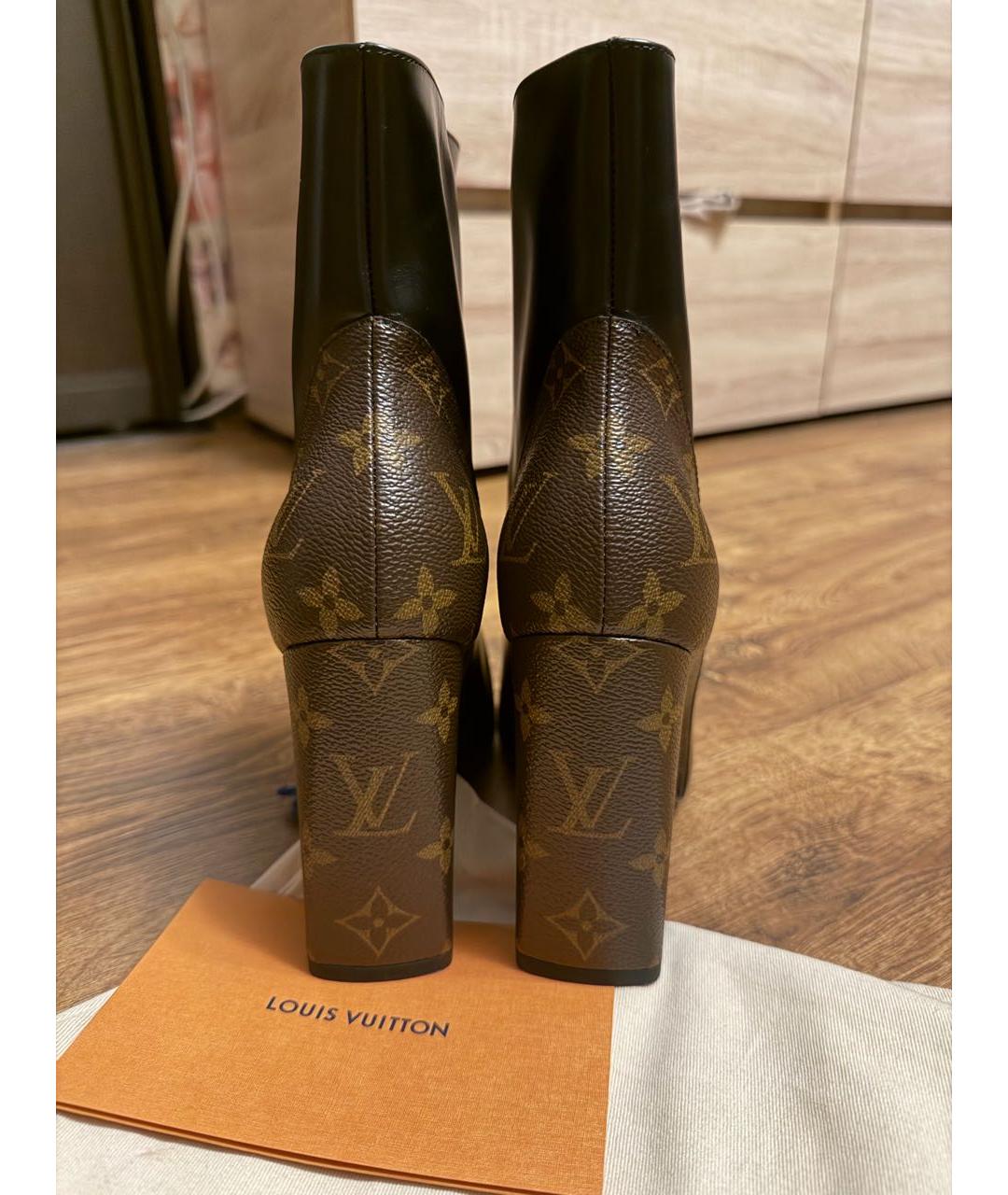 LOUIS VUITTON Черные кожаные ботильоны, фото 4