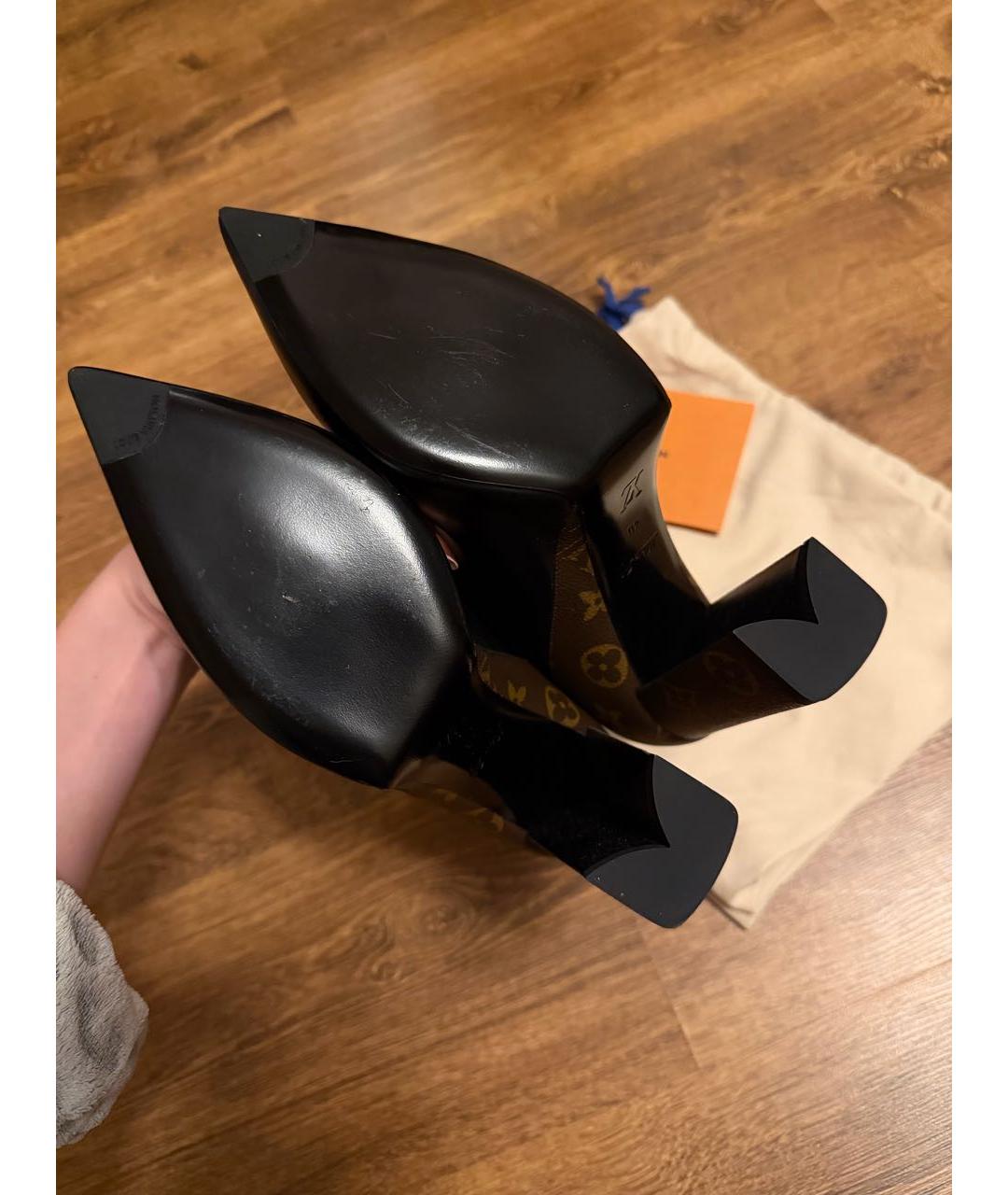 LOUIS VUITTON Черные кожаные ботильоны, фото 5
