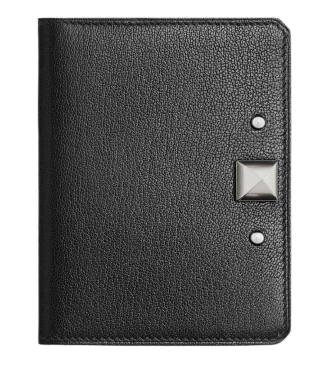 HERMES Черный кожаный кардхолдер, фото 1