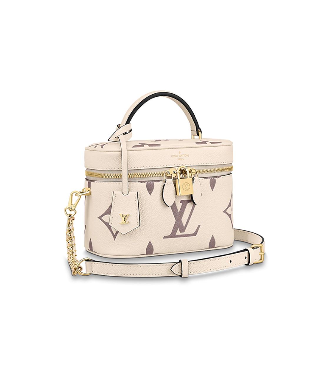 LOUIS VUITTON Бежевая кожаная сумка через плечо, фото 7