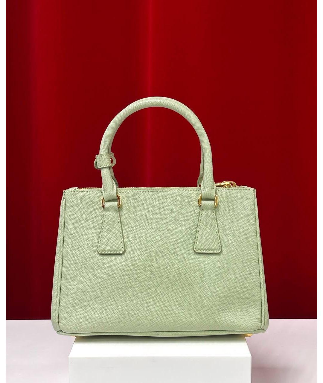 PRADA Зеленая кожаная сумка с короткими ручками, фото 6