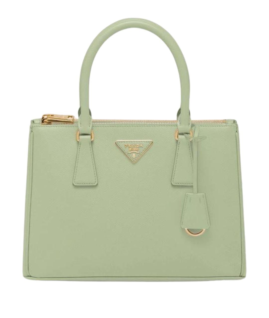PRADA Зеленая кожаная сумка с короткими ручками, фото 1