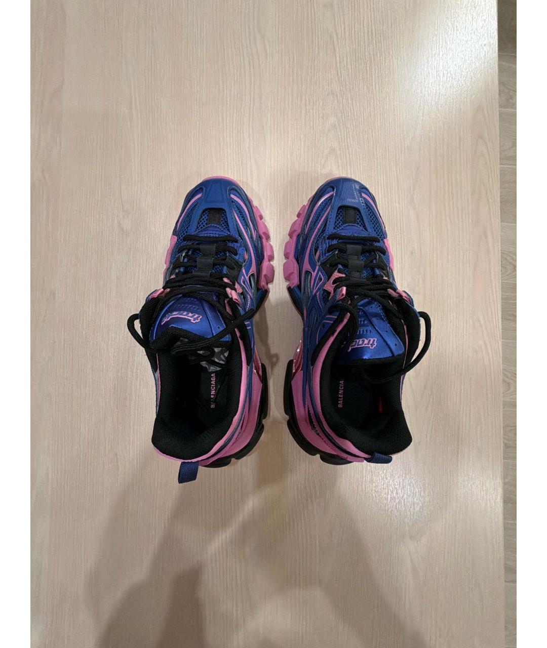 BALENCIAGA Синие кожаные кроссовки, фото 2