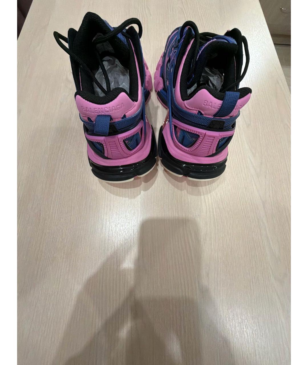 BALENCIAGA Синие кожаные кроссовки, фото 4