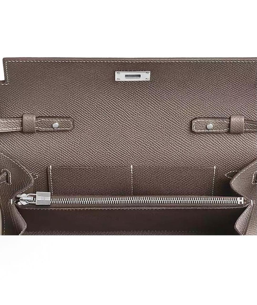 HERMES Коричневый кожаный кошелек, фото 4