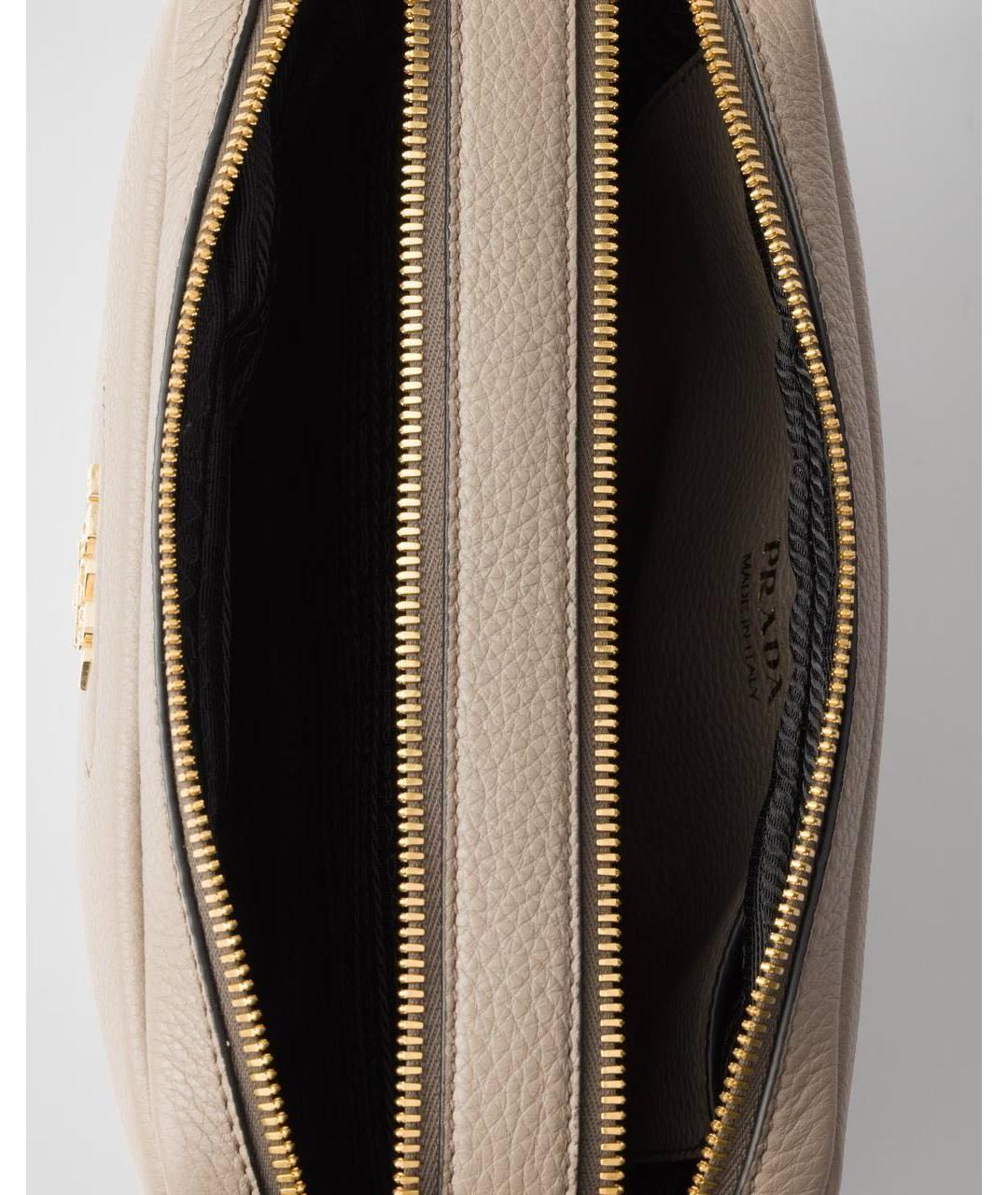 PRADA Бежевая кожаная сумка через плечо, фото 3