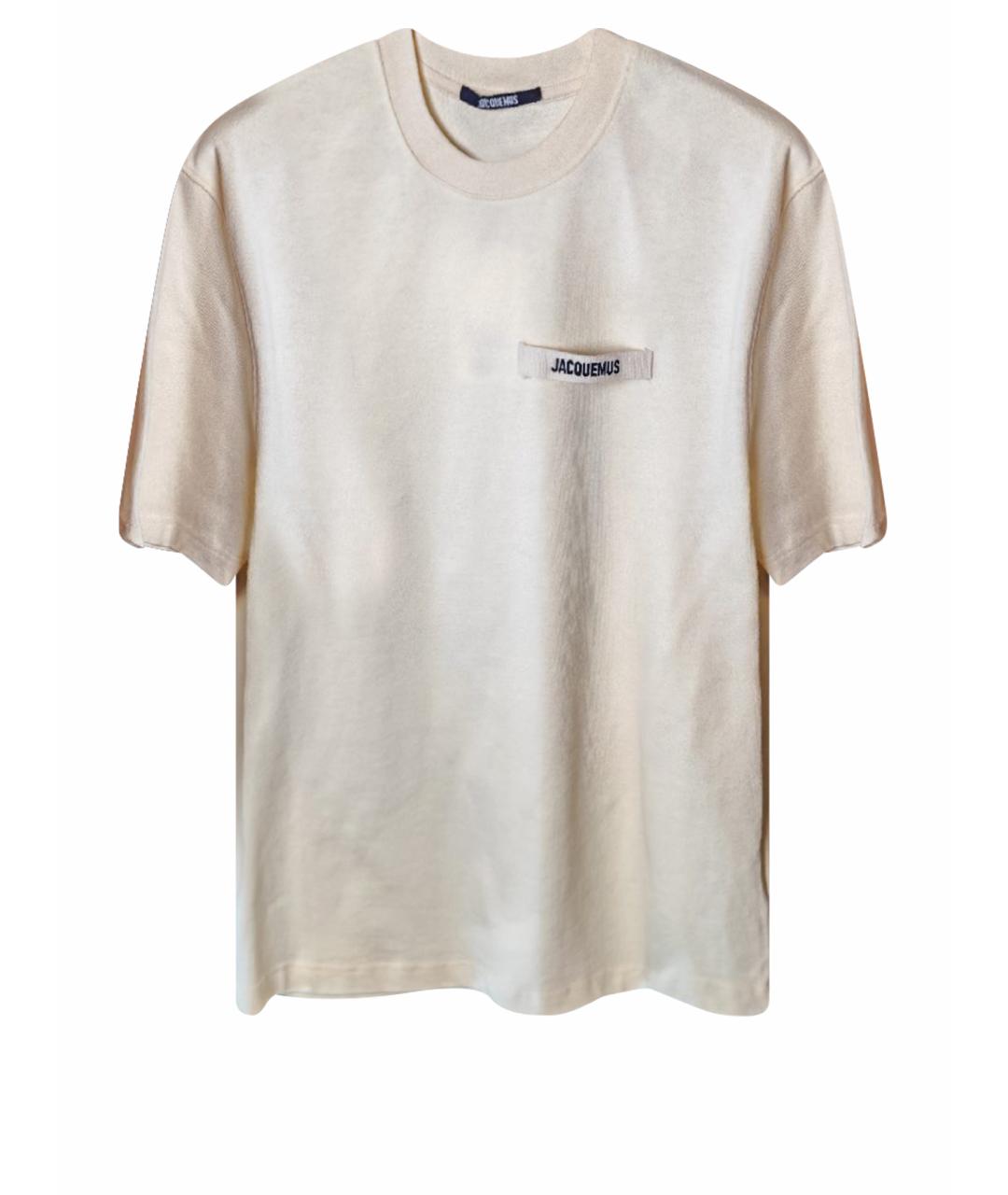 JACQUEMUS Бежевая хлопковая футболка, фото 1
