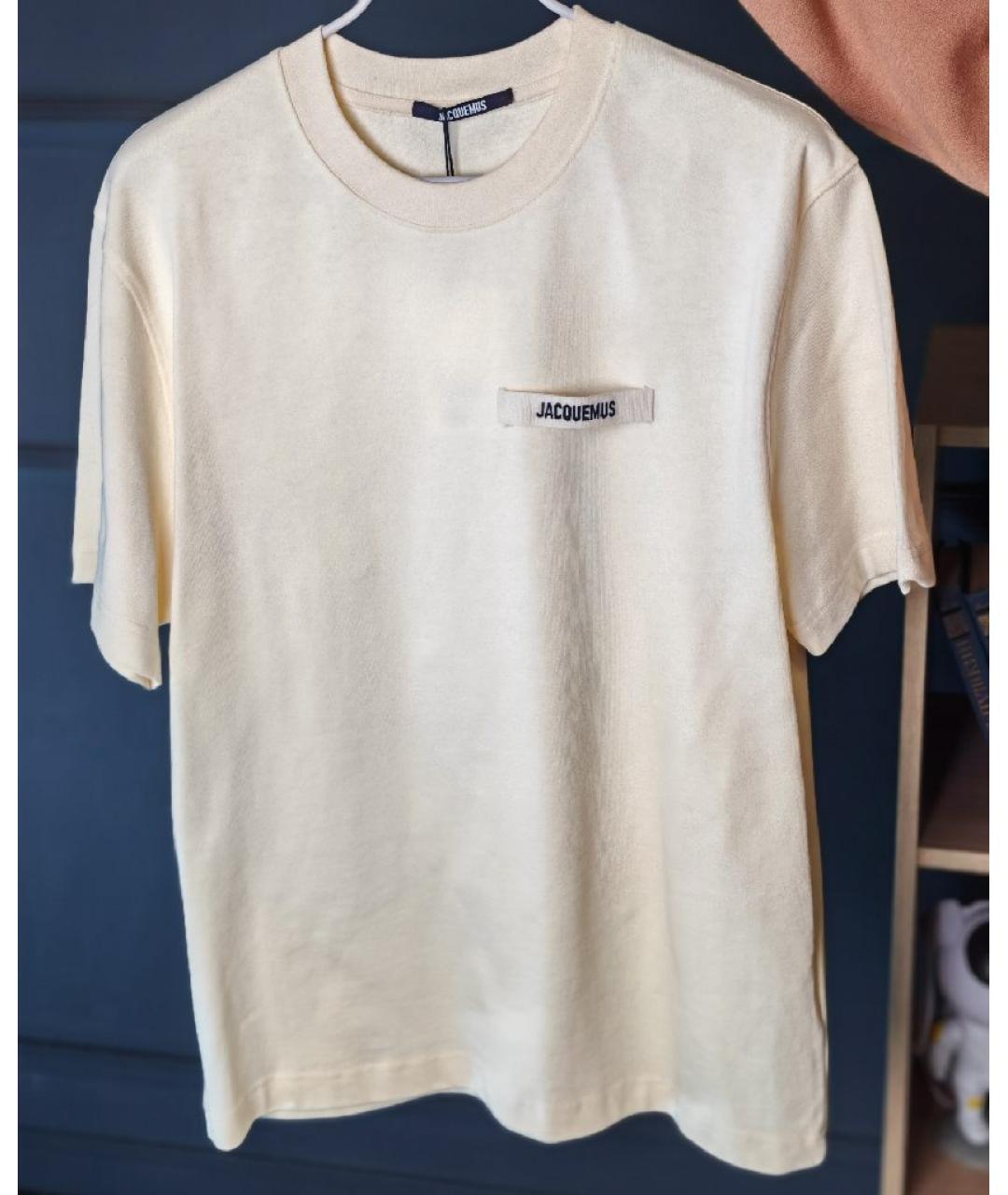 JACQUEMUS Бежевая хлопковая футболка, фото 6