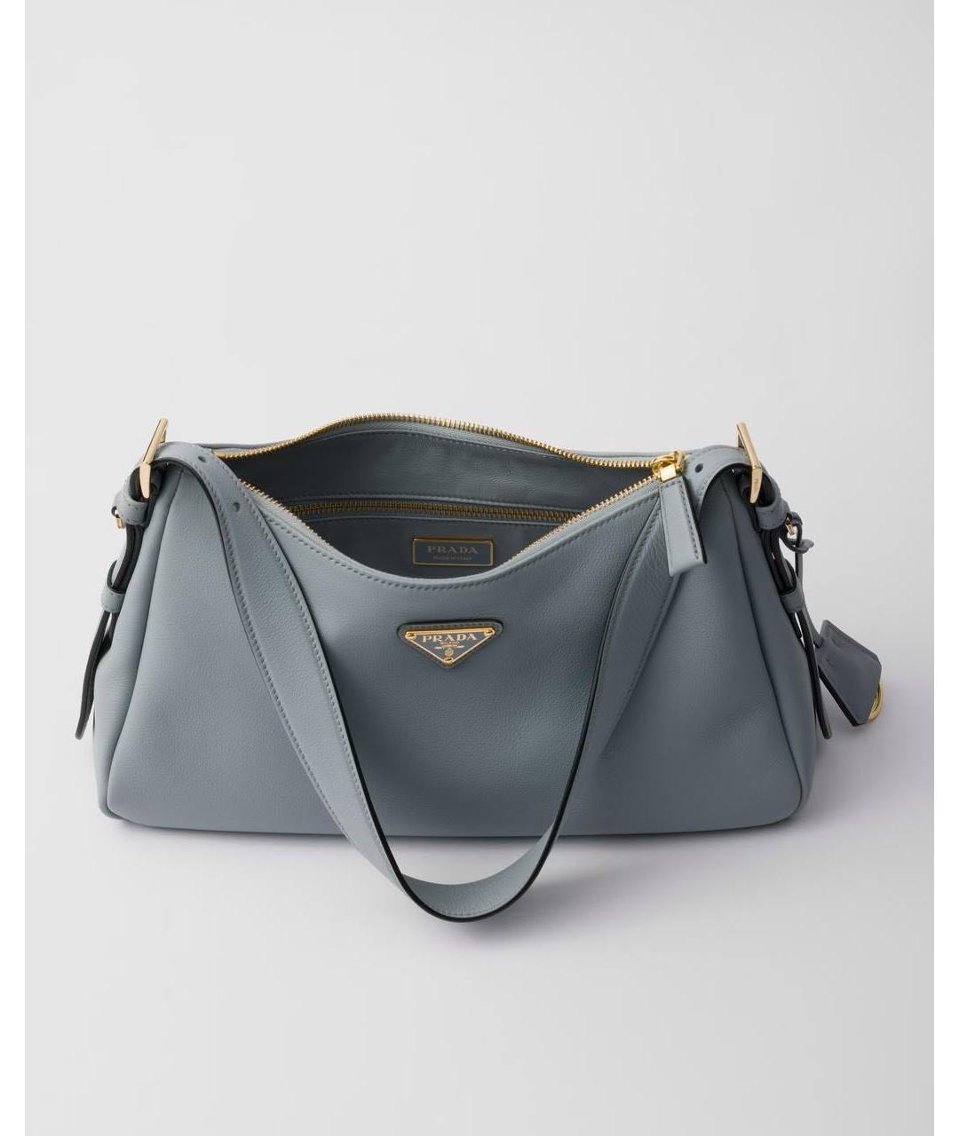 PRADA Голубая кожаная сумка через плечо, фото 3