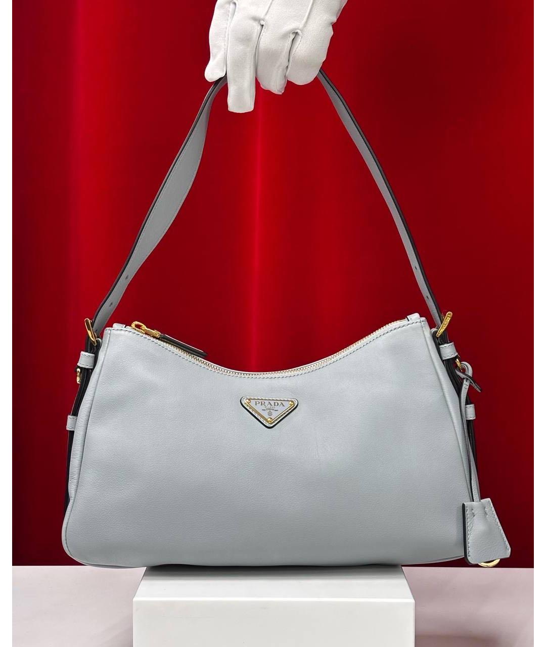 PRADA Голубая кожаная сумка через плечо, фото 4