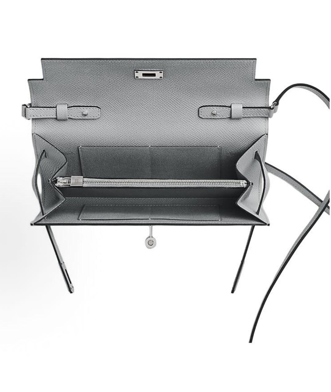 HERMES Серый кожаный кошелек, фото 3