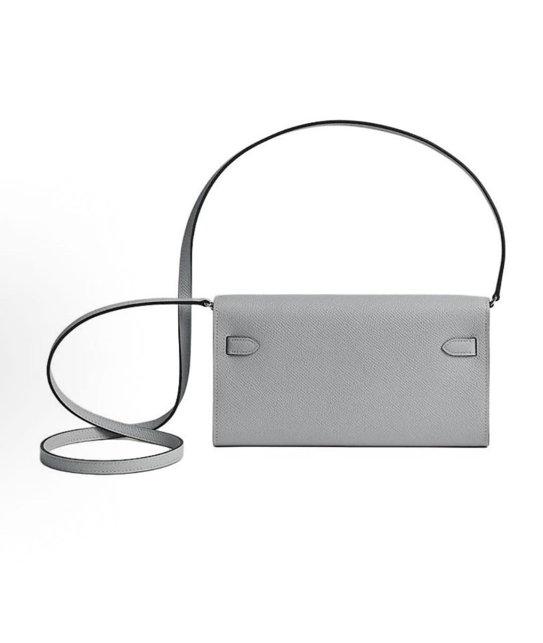 HERMES Серый кожаный кошелек, фото 2