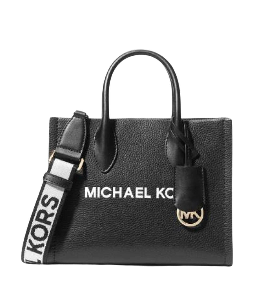 MICHAEL KORS Черная кожаная сумка с короткими ручками, фото 1