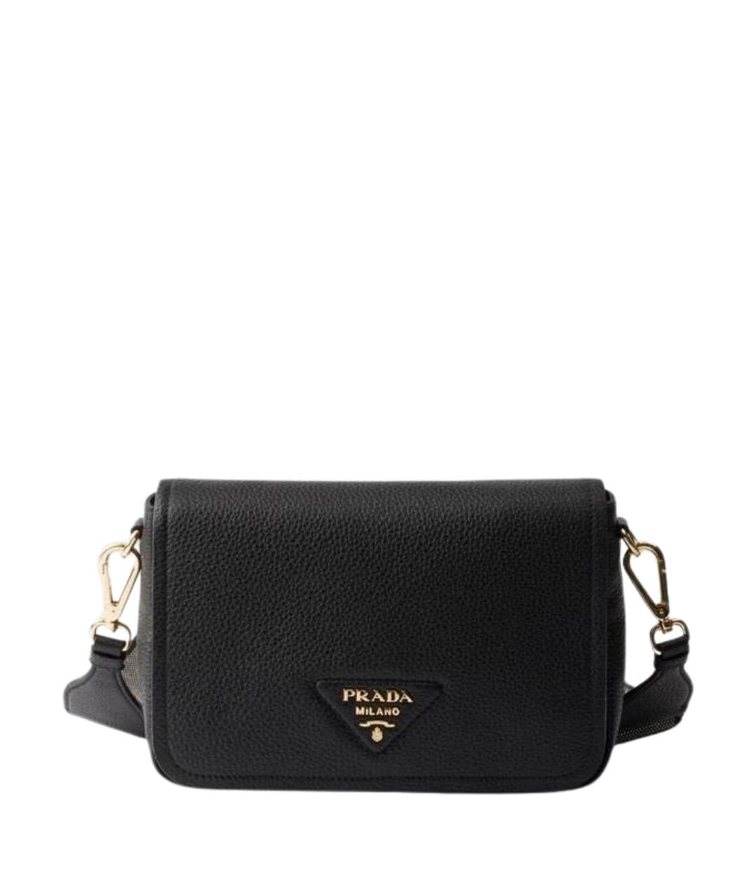 PRADA Черная кожаная сумка через плечо, фото 1