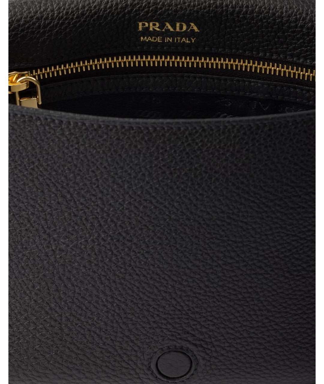 PRADA Черная кожаная сумка через плечо, фото 3