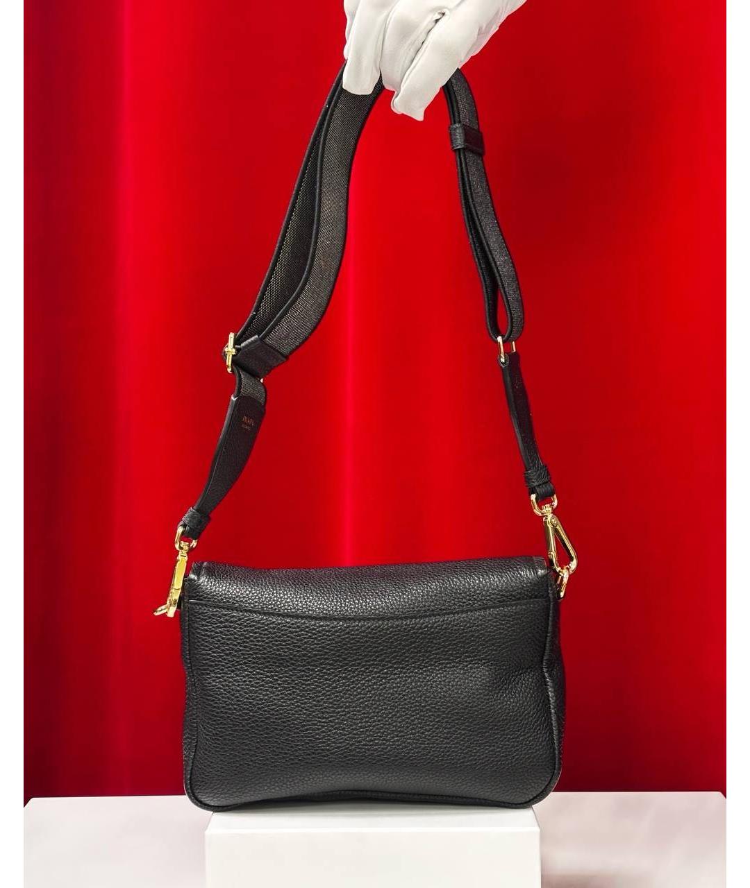 PRADA Черная кожаная сумка через плечо, фото 5