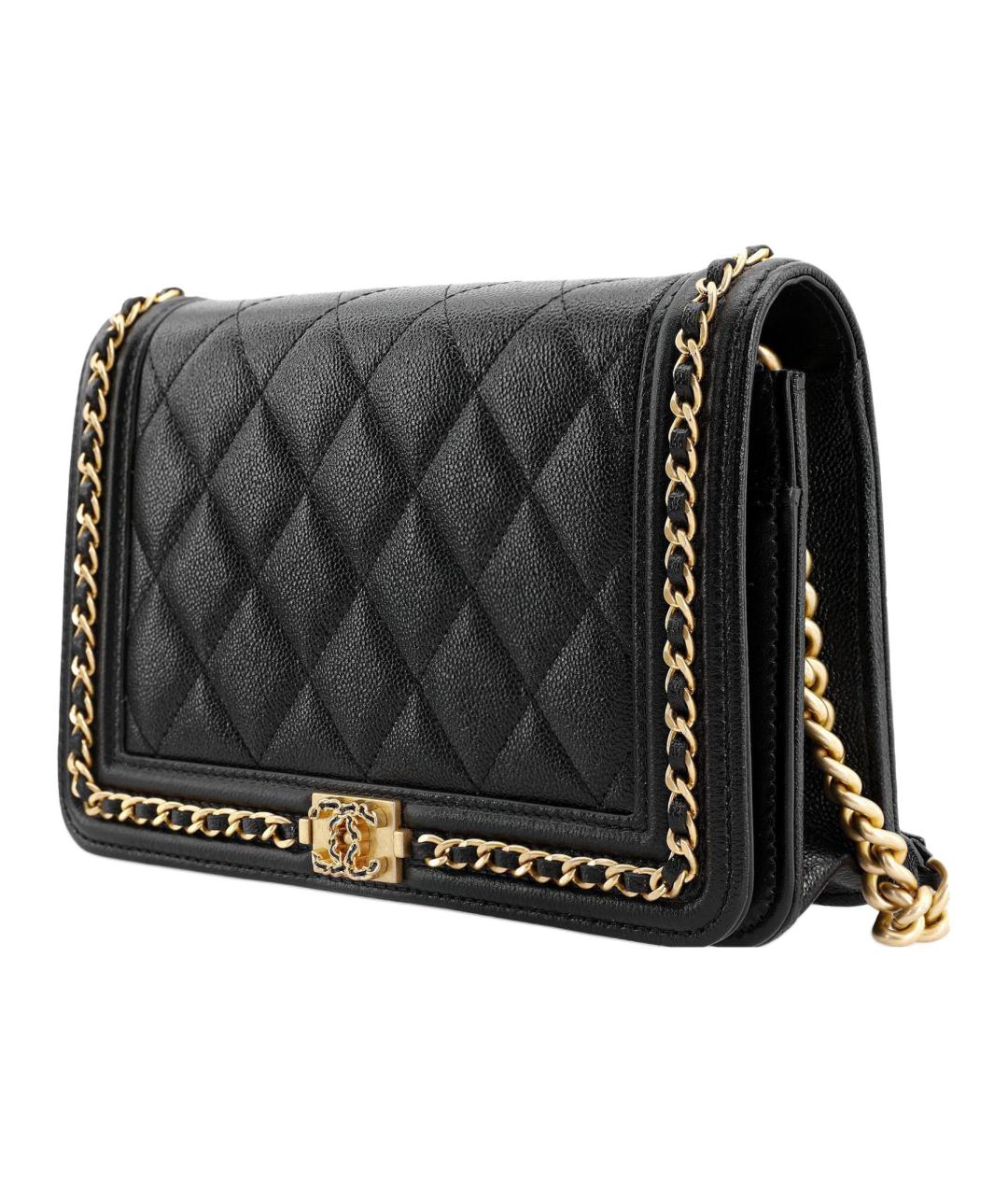 CHANEL Черная кожаная сумка через плечо, фото 2