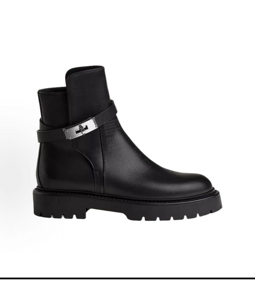 HERMES Черные кожаные ботинки, фото 3