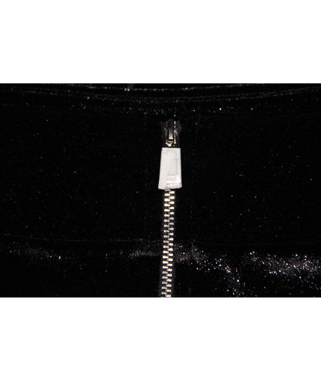 HUGO BOSS Черная бархатная юбка мини, фото 5