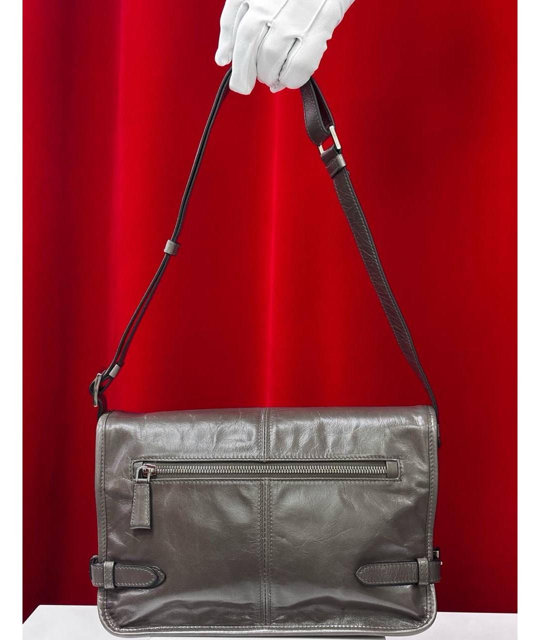 PRADA Коричневая кожаная сумка через плечо, фото 5