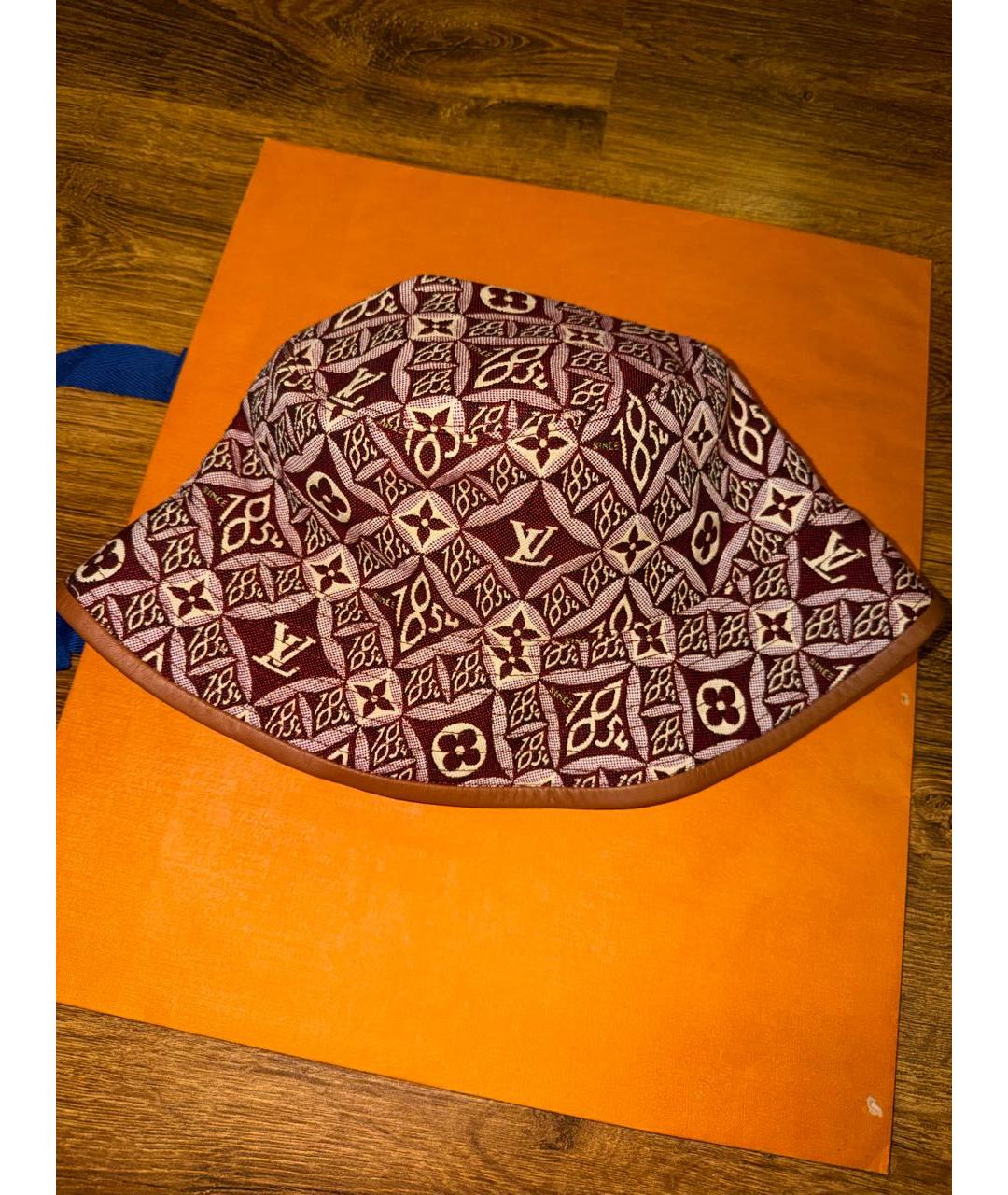 LOUIS VUITTON Бордовая хлопковая панама, фото 2