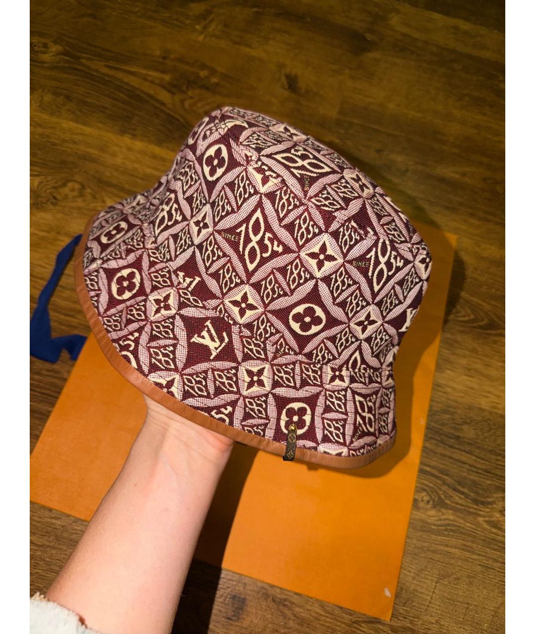 LOUIS VUITTON Бордовая хлопковая панама, фото 6