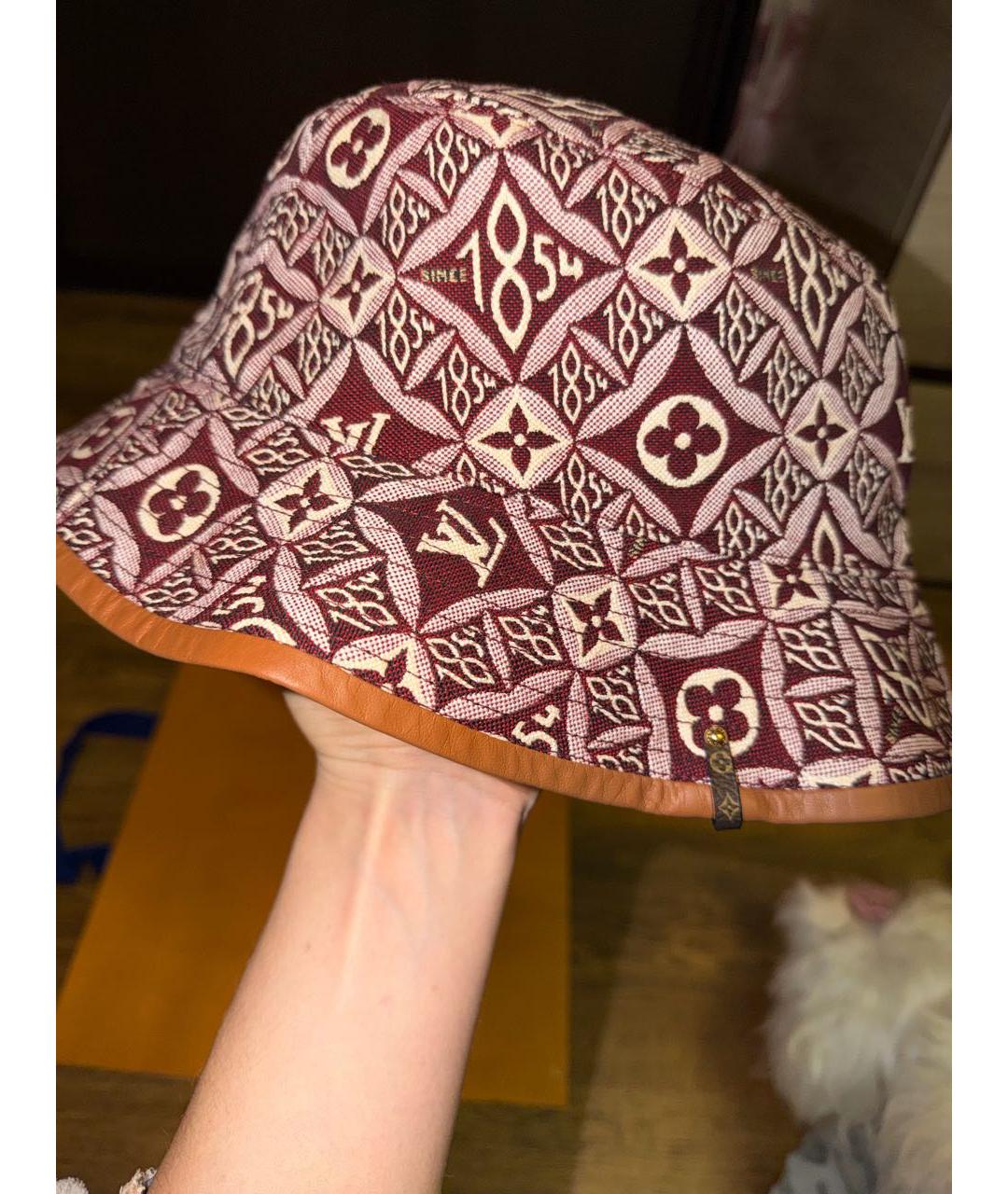 LOUIS VUITTON Бордовая хлопковая панама, фото 5