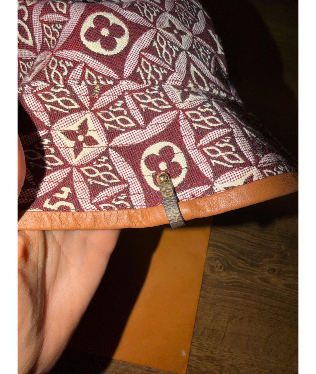 LOUIS VUITTON Бордовая хлопковая панама, фото 3