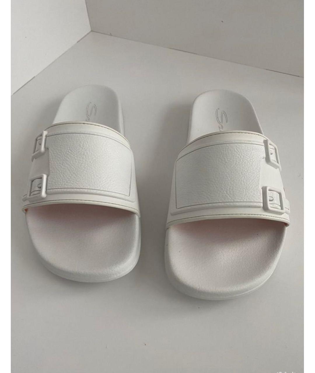 SANTONI Белые резиновые шлепанцы, фото 3