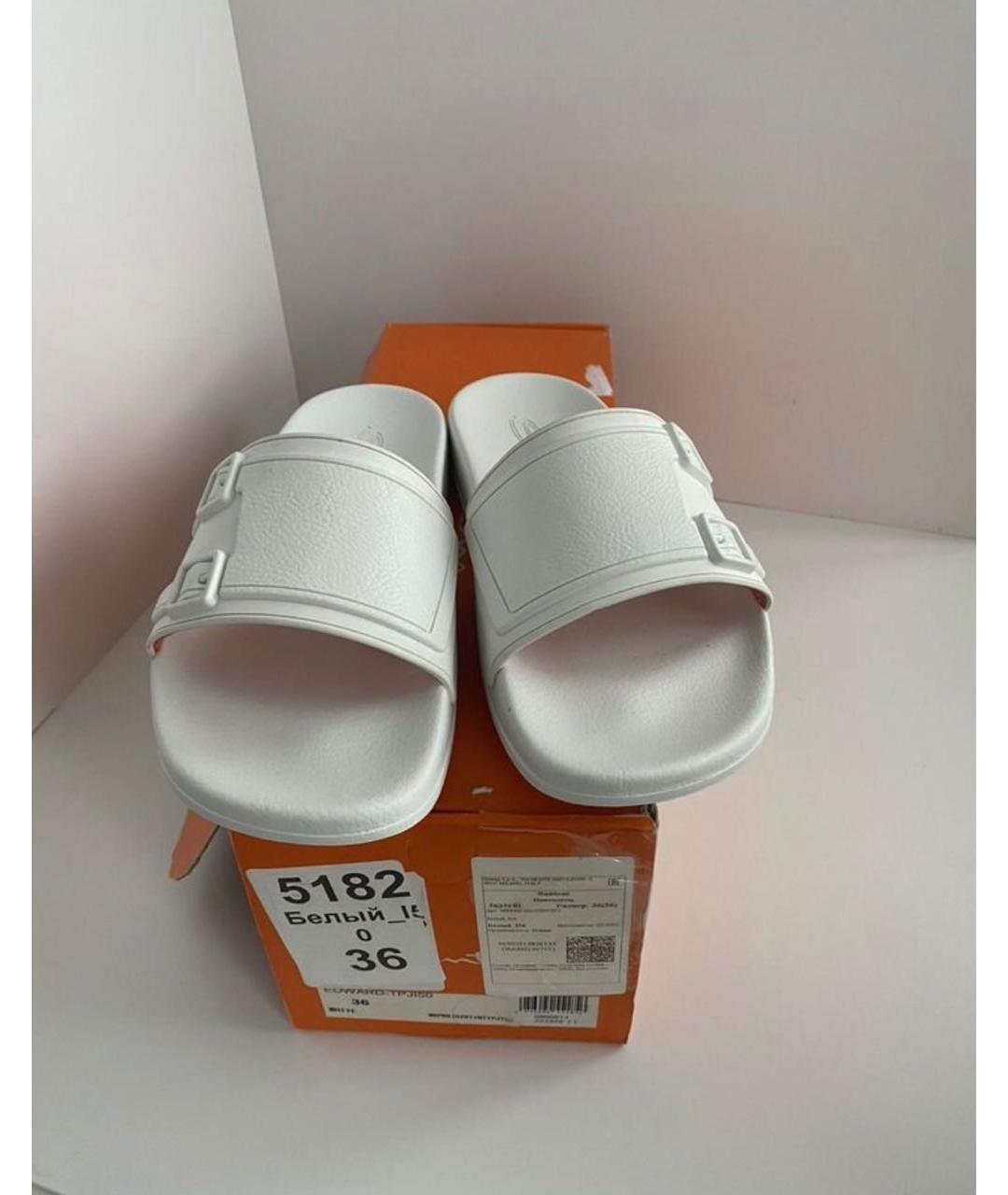SANTONI Белые резиновые шлепанцы, фото 2