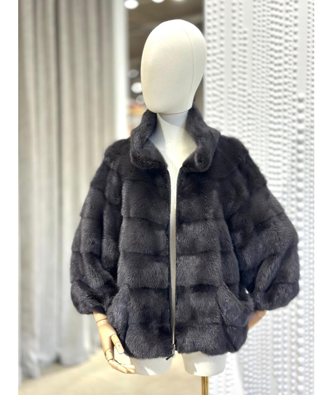 SIMONETTA RAVIZZA Серая меховая шуба, фото 3