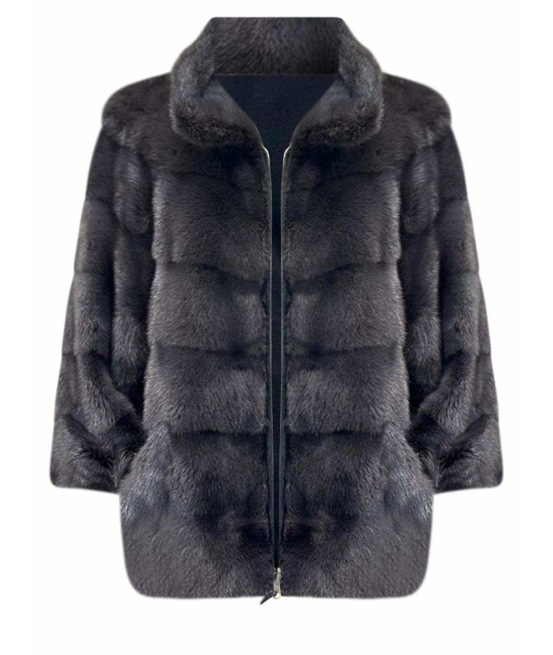 SIMONETTA RAVIZZA Серая меховая шуба, фото 1