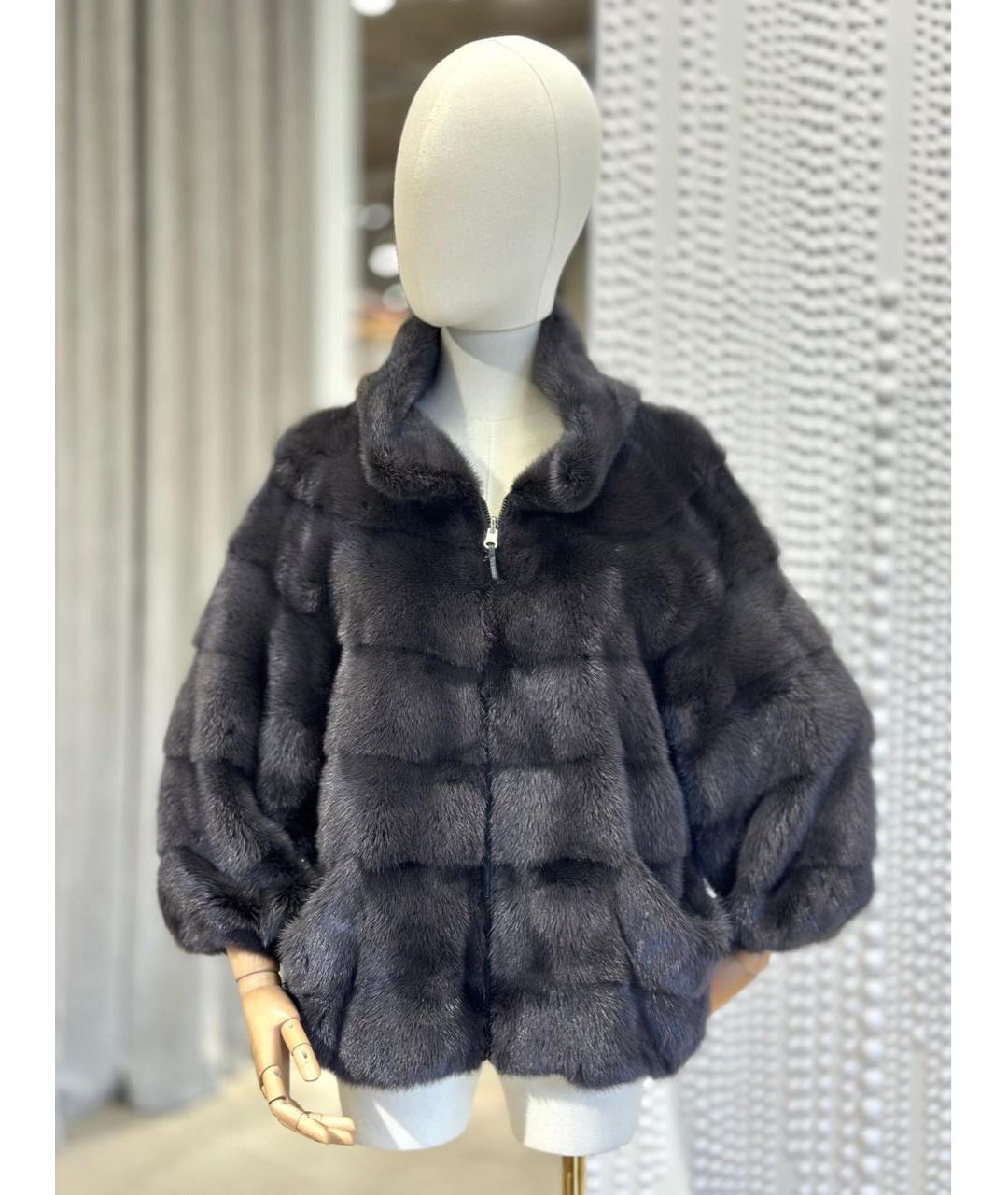 SIMONETTA RAVIZZA Серая меховая шуба, фото 4