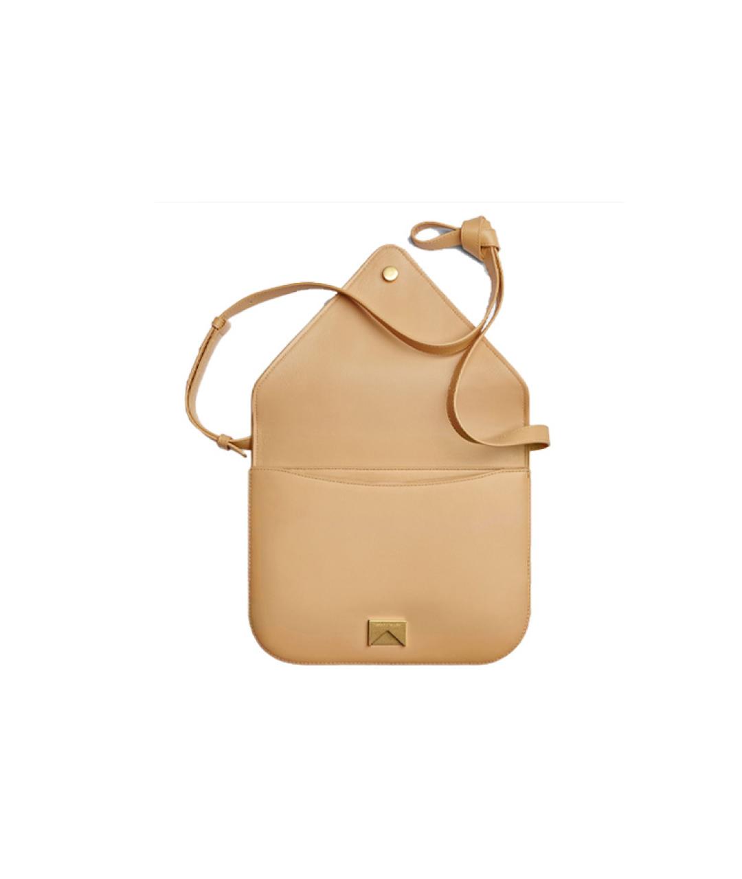 BOTTEGA VENETA Бежевая кожаная сумка через плечо, фото 4