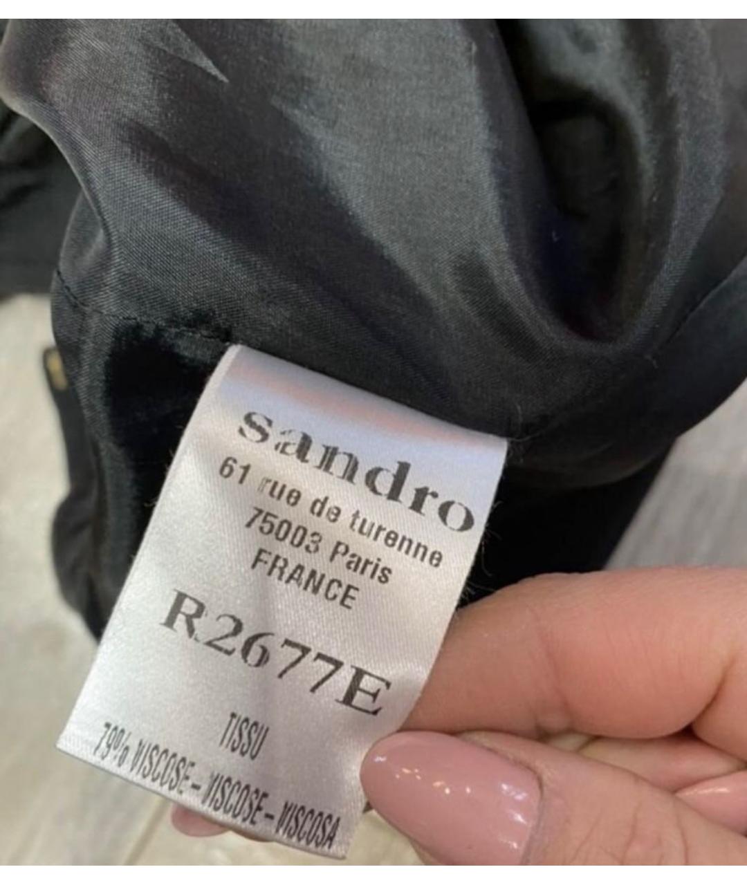 SANDRO Черное вискозное коктейльное платье, фото 5