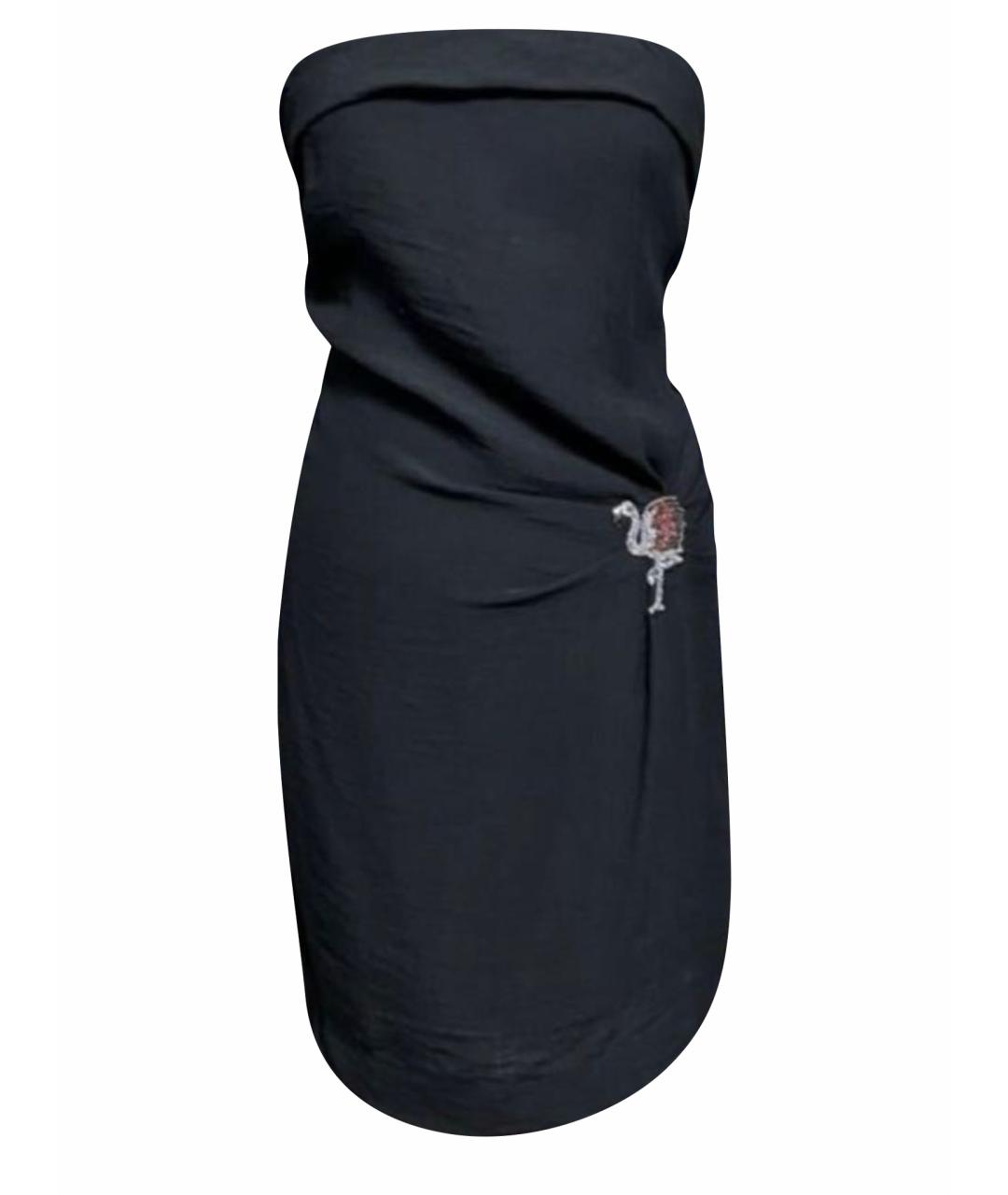 SANDRO Черное вискозное коктейльное платье, фото 1