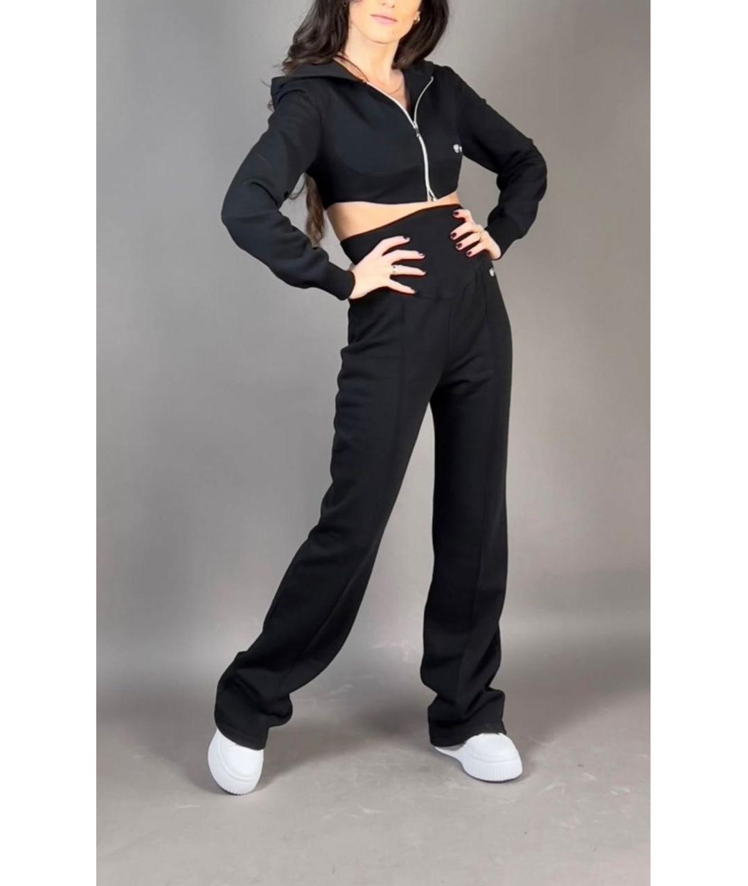 CHIARA FERRAGNI Черный хлопко-эластановый костюм с брюками, фото 3