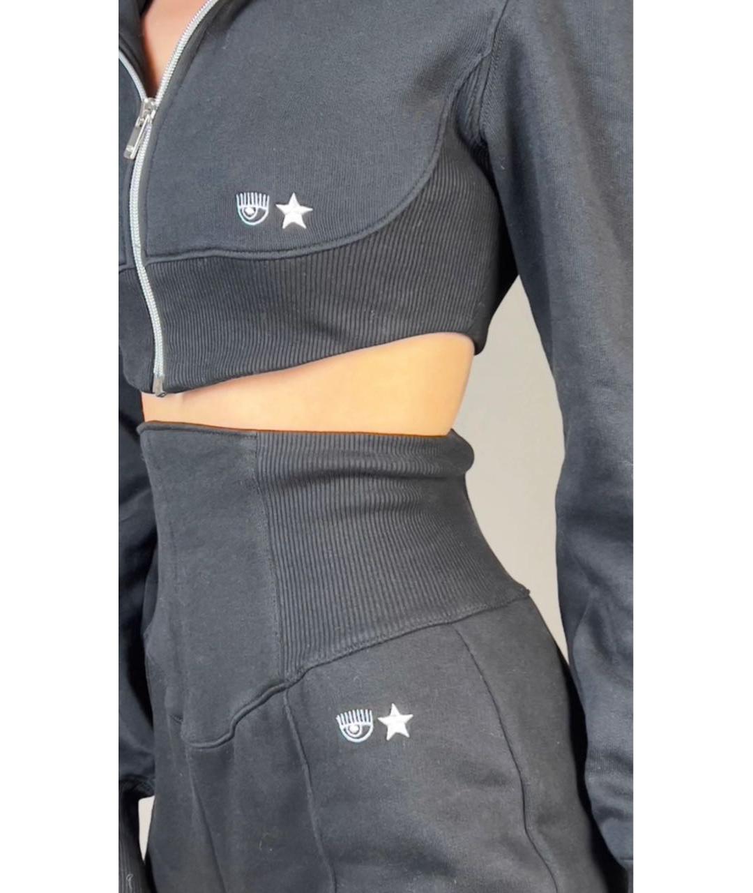 CHIARA FERRAGNI Черный хлопко-эластановый костюм с брюками, фото 2