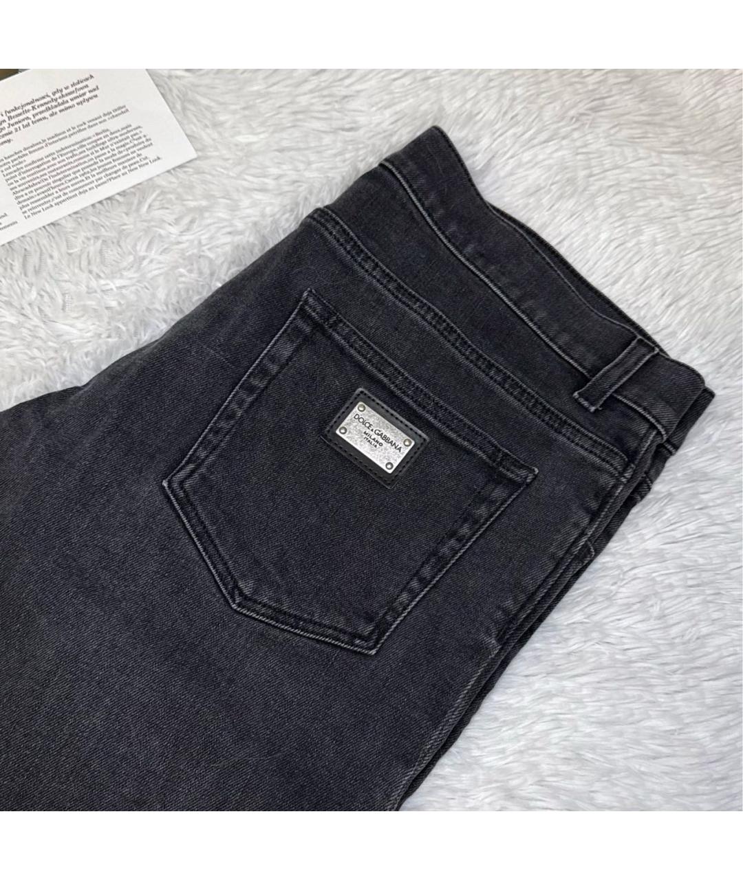 DOLCE&GABBANA Серые хлопковые джинсы скинни, фото 4