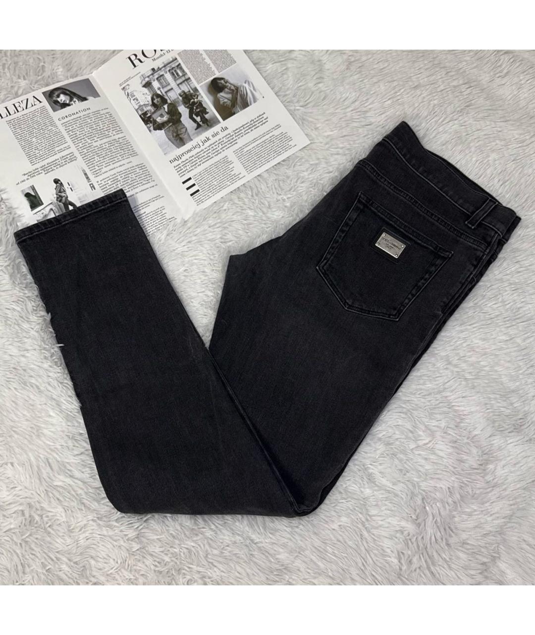 DOLCE&GABBANA Серые хлопковые джинсы скинни, фото 5