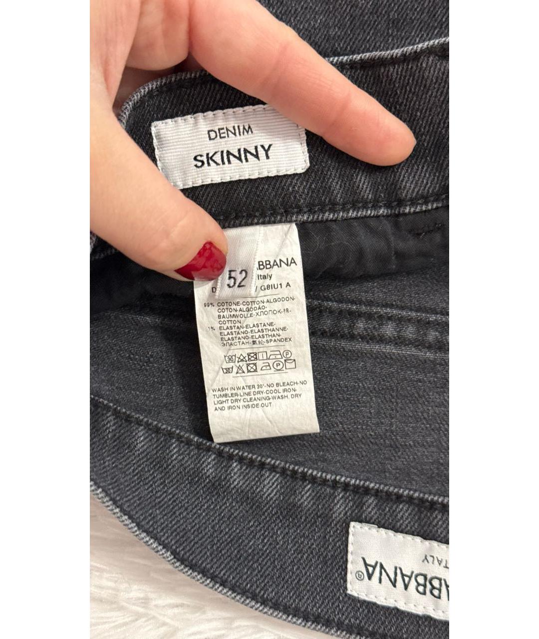 DOLCE&GABBANA Серые хлопковые джинсы скинни, фото 6