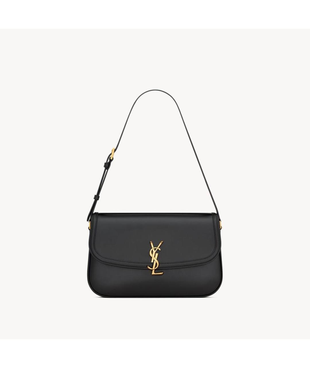SAINT LAURENT Черная кожаная сумка через плечо, фото 3