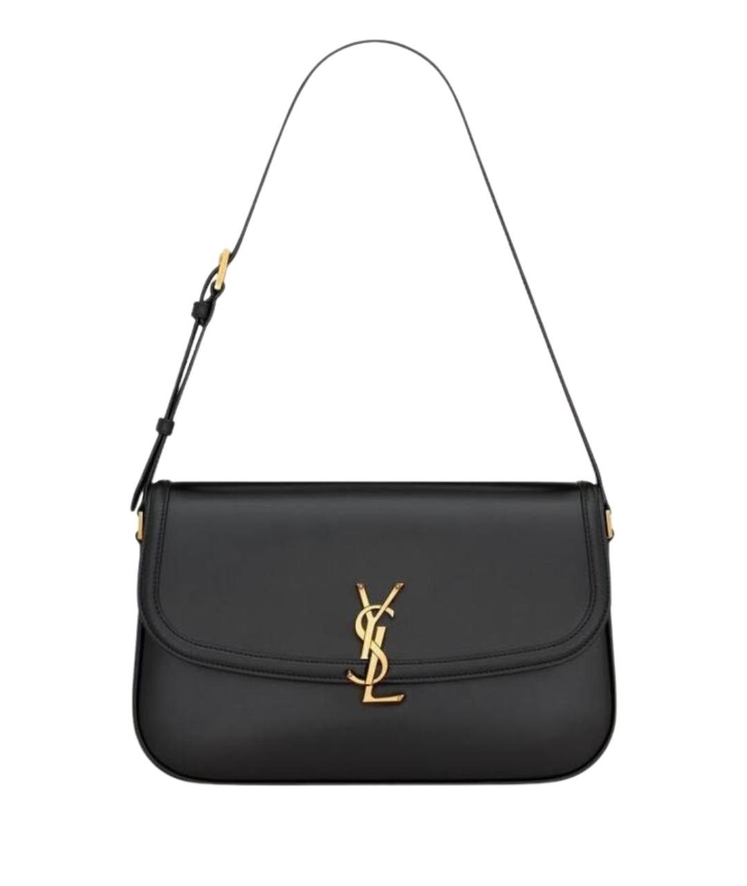 SAINT LAURENT Черная кожаная сумка через плечо, фото 1