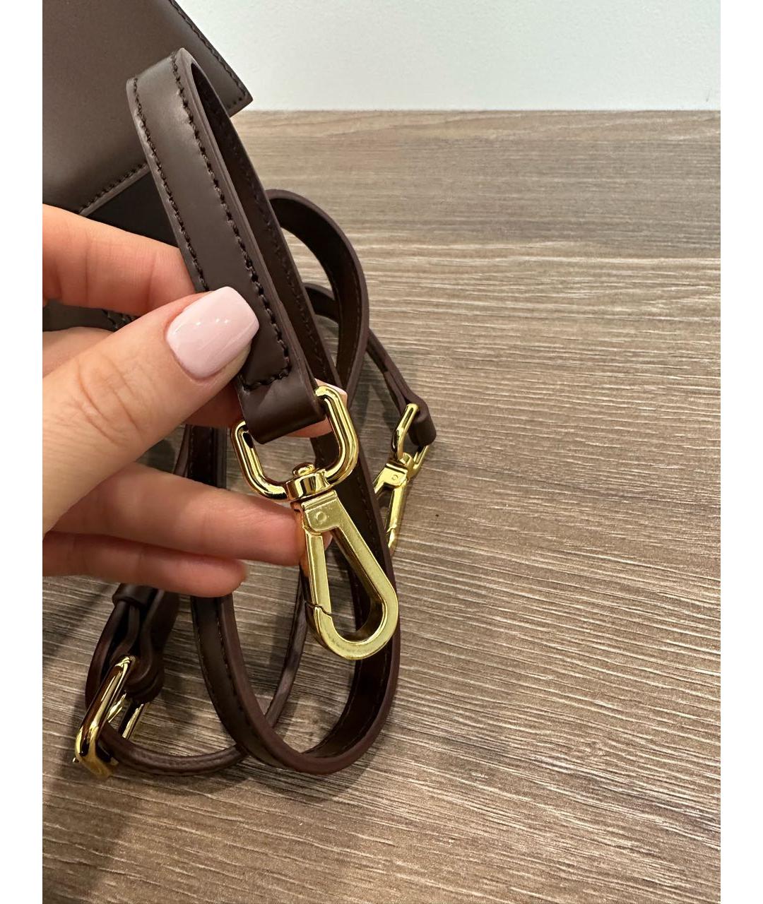 JACQUEMUS Коричневая кожаная сумка через плечо, фото 7