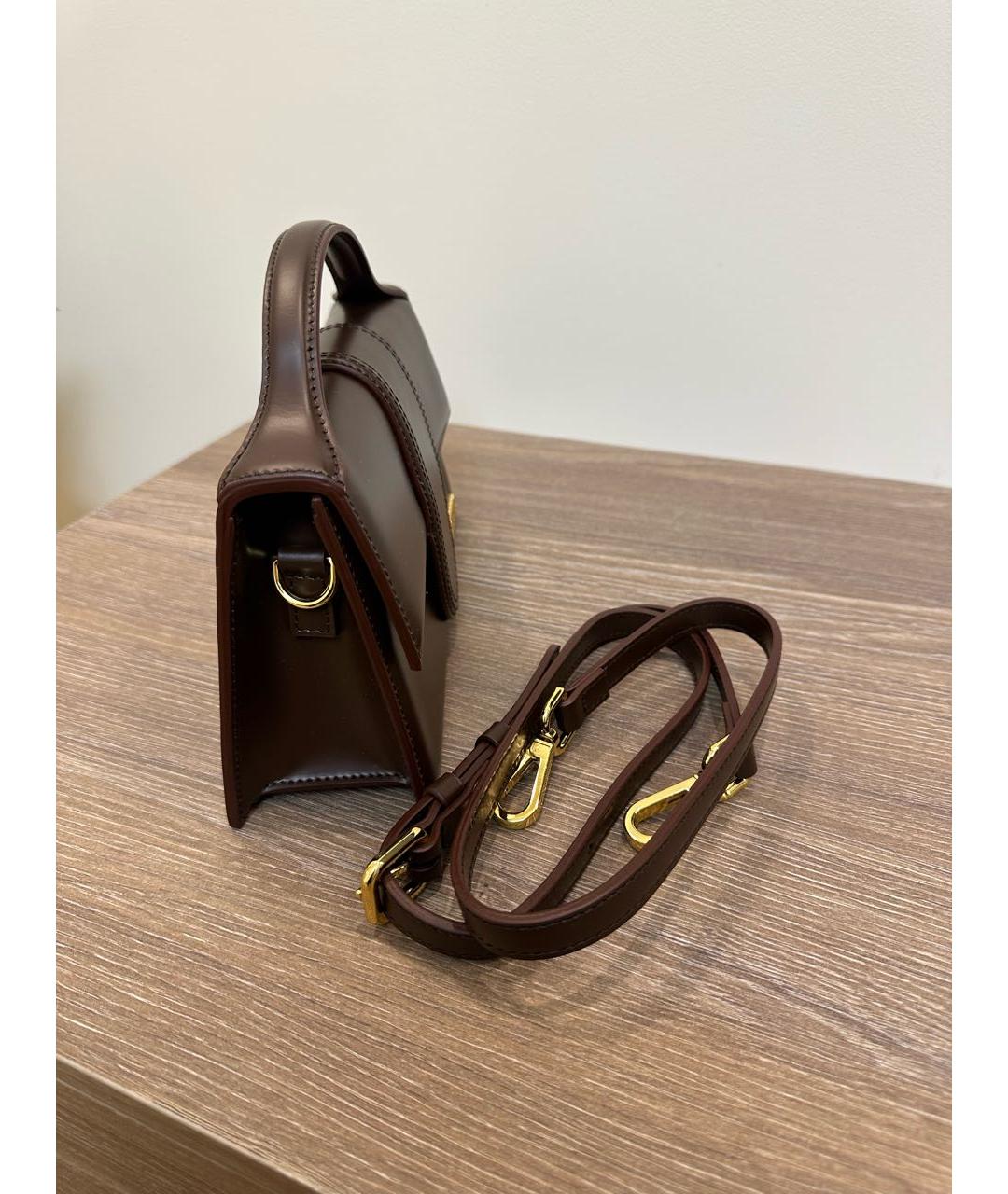 JACQUEMUS Коричневая кожаная сумка через плечо, фото 4