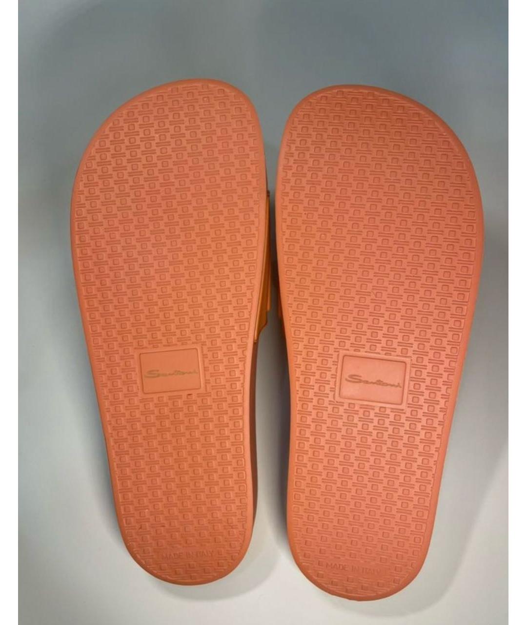 SANTONI Оранжевое резиновые шлепанцы, фото 5